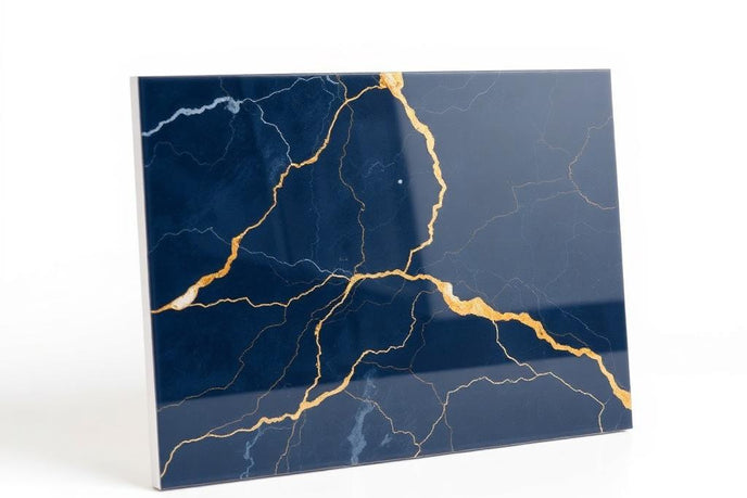 PVC Wandpaneel Marmor Blau Gold