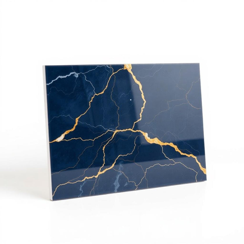 PVC Wandpaneel Marmor Blau Gold