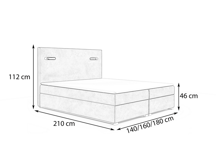 Boxspringbett Modell Axel – mit zwei Bettkästen